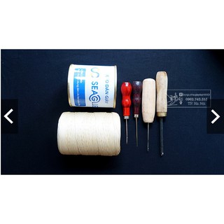 Trọn bộ khâu giày dép keo, Chỉ sáp, Bộ khâu chuyên (Tặng kèm kim móc cán hồ lô) Tiết kiệm 25%