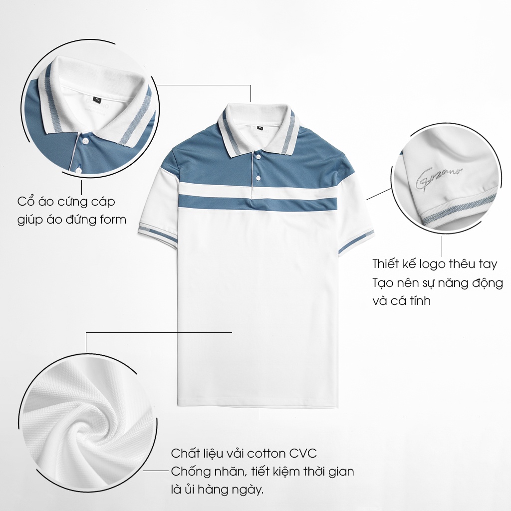 Áo Polo nam cổ bẻ phối kẻ ngực vải cotton CVC cao cấp, nam tính, thanh lịch, sang trọng BMF