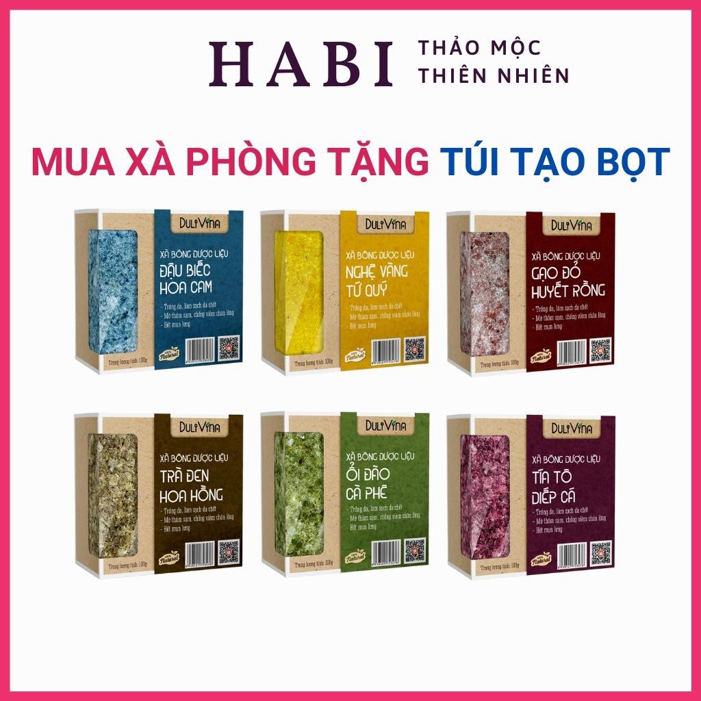 Xà phòng tắm thảo dược thiên nhiên, xà phòng cục tẩy da chết rửa mặt tắm trắng Dulivina