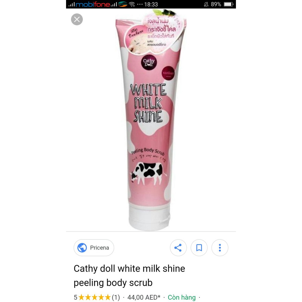 Tẩy da chết toàn thân White milk shine cathy doll 320 ml