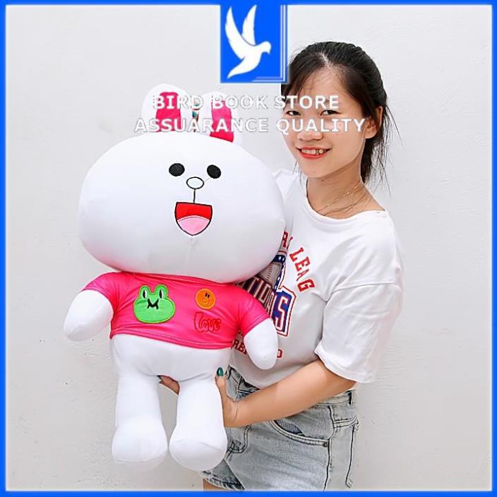 Gấu Bông mini - Gối Ôm Thỏ Cony áo hồng 70cm Bird book