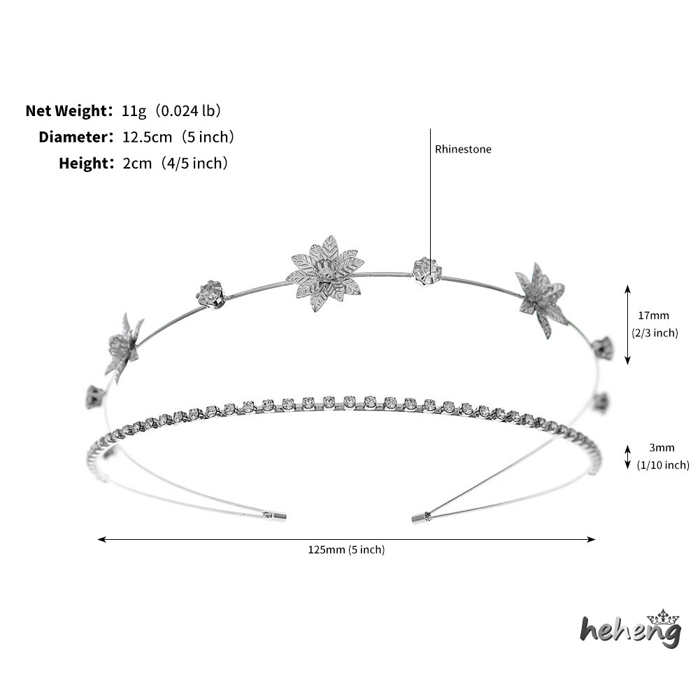 Băng Đô Cài Tóc Đính Đá Hình Hoa Dành Cho Phù Dâu