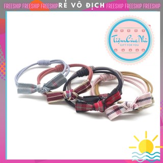 Set 6 dây buộc tóc hình nơ caro 6 màu Tiệm Của Nhi CT002