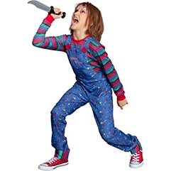 Bộ quần áo hóa trang Búp bê sát nhân Chucky trong phim Child”s Play cho bé cao 1,4 - 1,5m