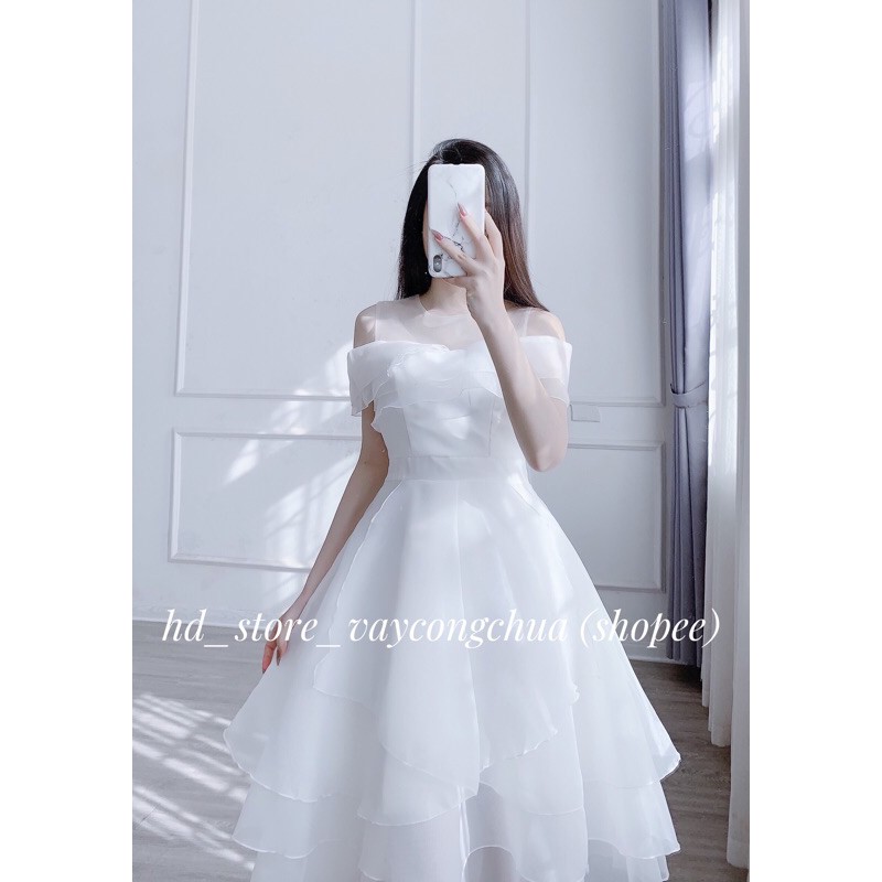 [ẢNH THẬT] V218 VÁY ĐẦM TRẮNG XOÈ DỰ TIỆC, DẠ HỘI KỶ YẾU PROM, VÁY TẦNG CÔNG CHÚA TIỂU THƯ, ĐẦM THIẾT KẾ DỰ TIỆC CƯỚI | BigBuy360 - bigbuy360.vn
