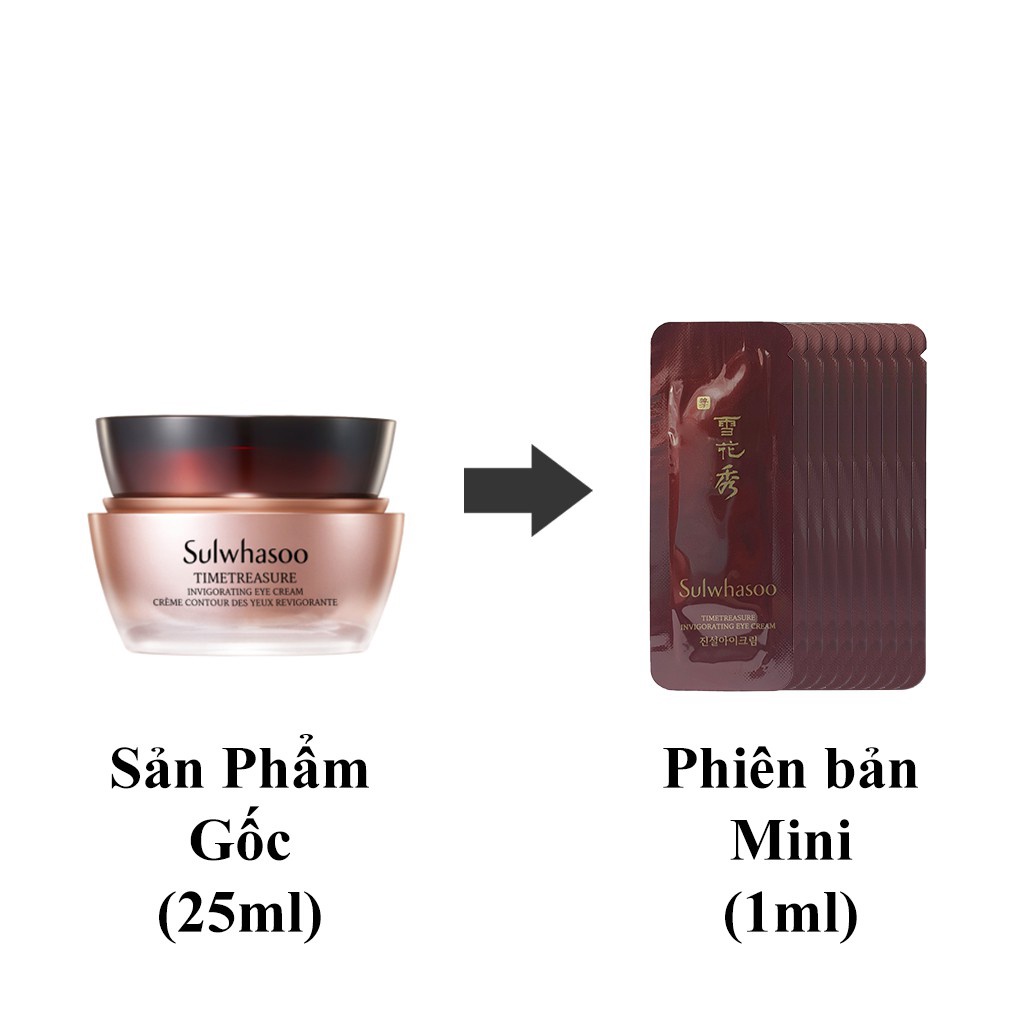 Bịch 12 Gói Kem Dưỡng Trẻ Hoá Vùng Mắt Sulwhasoo Timetreasure Invigorating Eye Cream - Mờ Thâm, Quầng Mắt