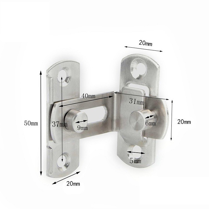 CHỐT CỬA GÀI 90 ĐỘ 50mm*40mm*20mm - DIY183
