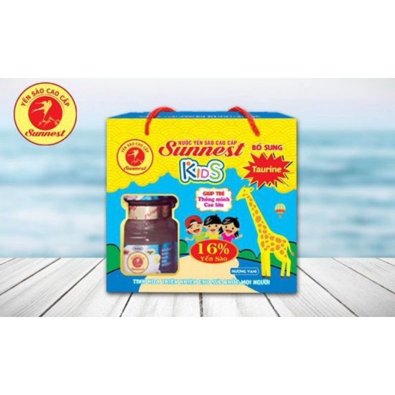Hộp Yến Sào cao cấp cho trẻ em SUNNEST KIDS 16% tổ yến, 70ml x 6 lọ