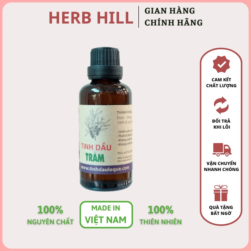 Tinh Dầu Tràm Nguyên Chất Lê Quế 100% Lá Tràm Gió Tươi Phù Hợp ChoTrẻ Nhỏ Và Người Lớn