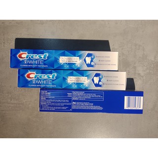 Kem đánh răng Crest 3D White Advanced Triple Whitening 158g trắng sáng, ngừa sâu răng - Mỹ