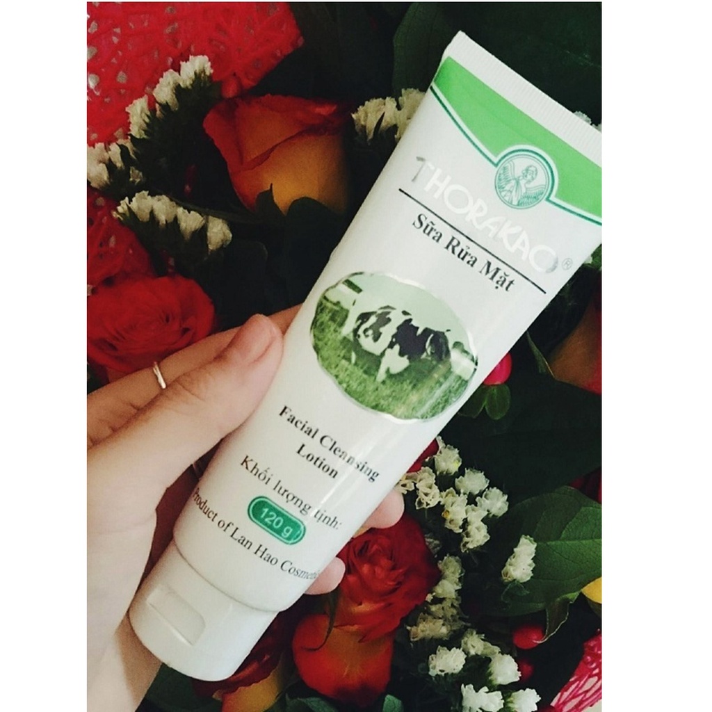 Sữa rửa mặt sữa bò trắng da Thorakao - Ngừa mụn, giảm nhờn, tái tạo làn da 120g