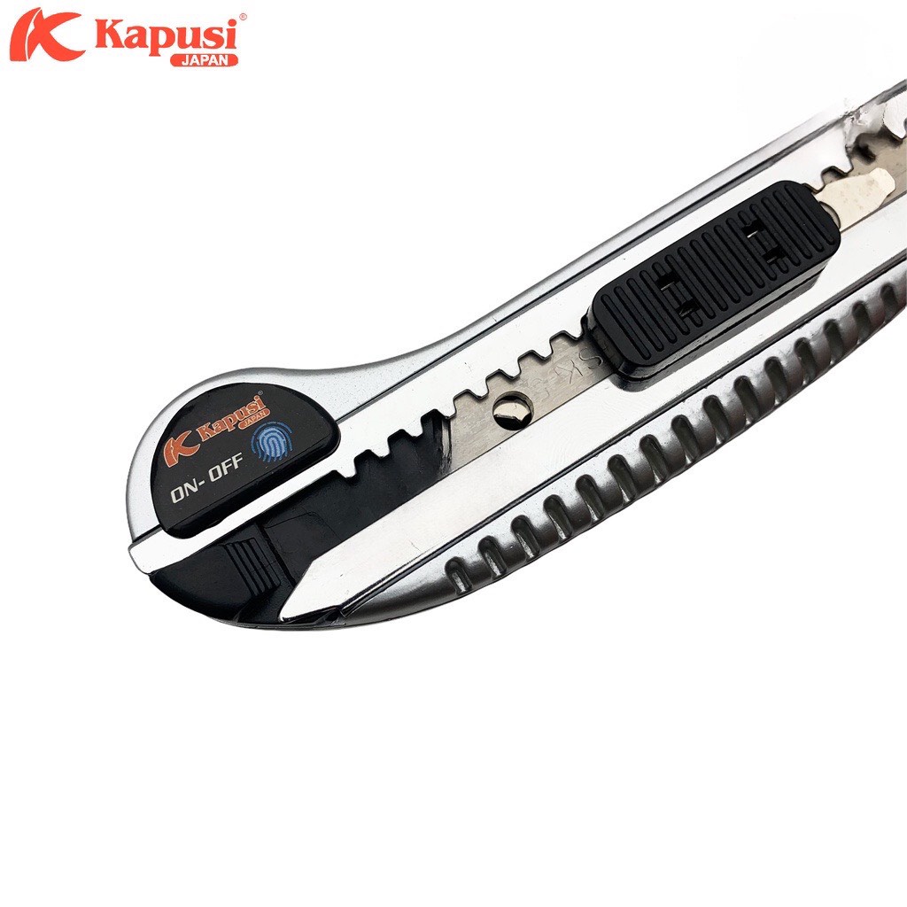 Dao rọc giấy lớn thay lưỡi liên tục Kapusi JAPAN, dao trổ 5 lưỡi 18mm thép SK5 siêu sắc, cắt giấy, rọc băng dính đa dụng