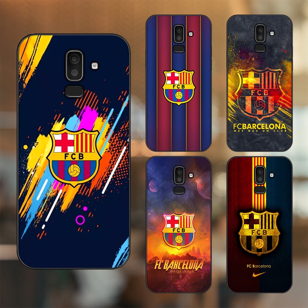 Ốp lưng Samsung J8 viền đen in hình Barcelona Barca
