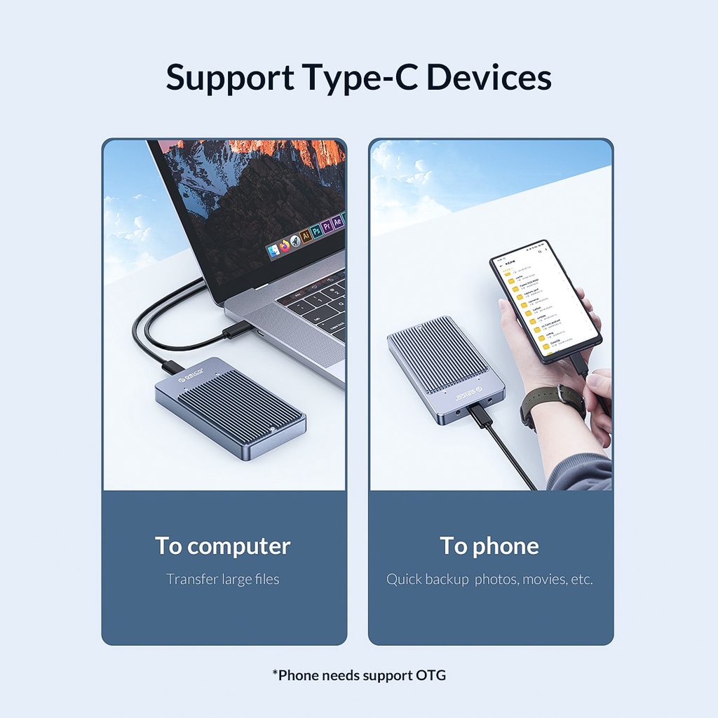 Orico lsdt raid dual bay m2 ssd case hỗ trợ m.2 ngff sata ssd disk for b key & b + m key ssd hỗ trợ pm / rad 0 / chế độ rad 1 / jbod