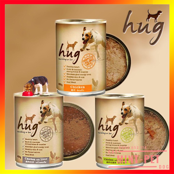 Pate Dinh Dưỡng HUG Cho Chó Dang Lon 400 Gram #MintPet