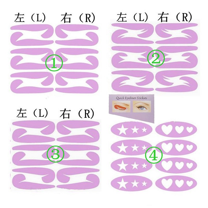 Khuôn kẻ mí tô bầu mắt nhiều mẫu - 48 chiếc