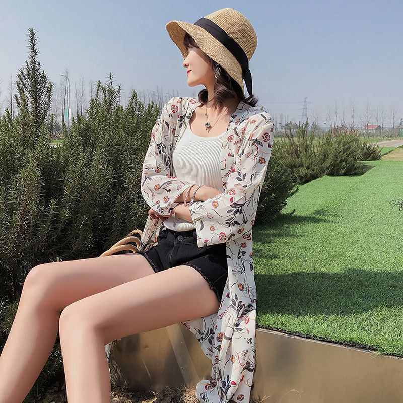 Áo cardigan tay lửng in họa tiết chống nắng cho nữ