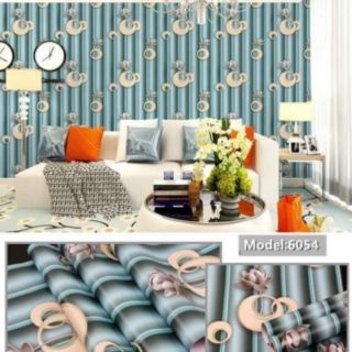 Giấy dán tường hoa sen 3d khổ rộng 45cm