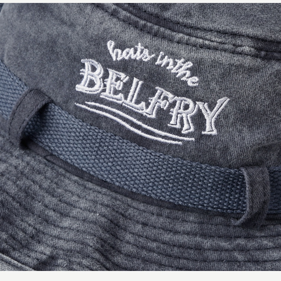 Mũ denim MG STUDIO thêu họa tiết chữ cái BELFRY