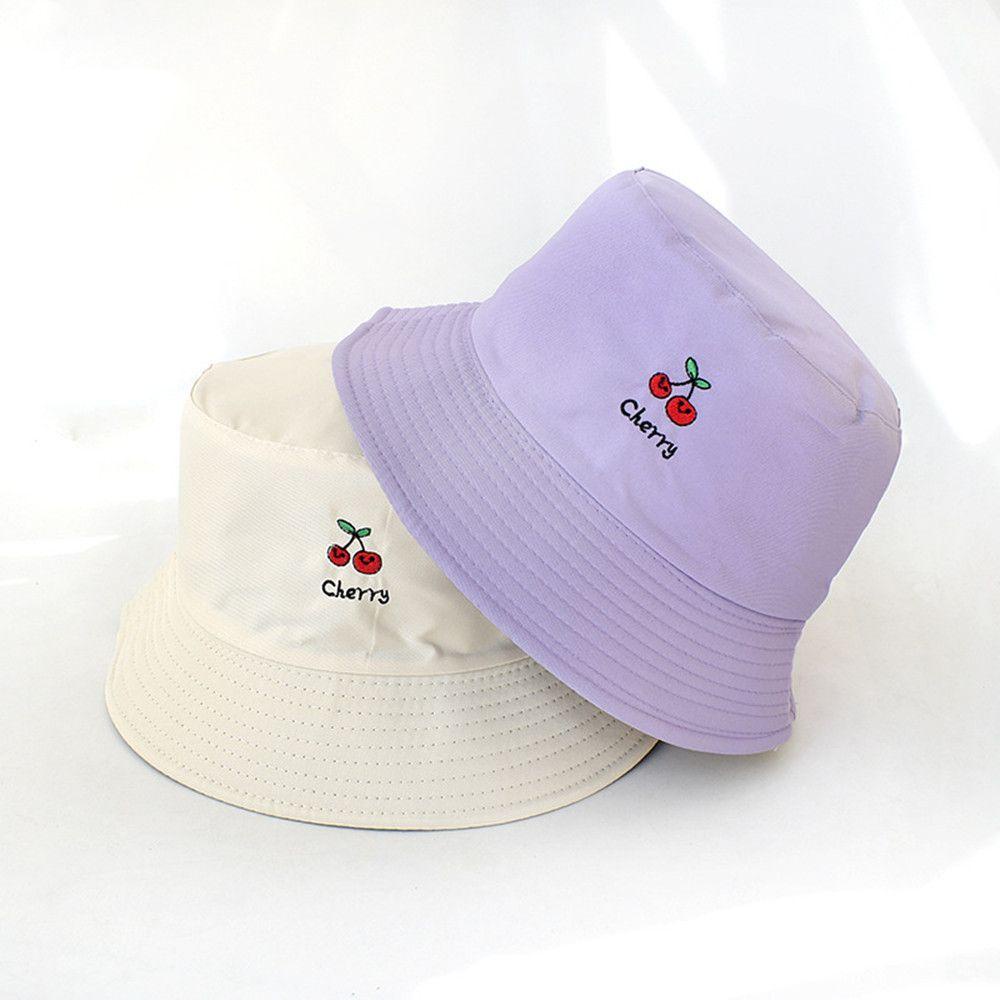 Mũ Bucket Thêu Hình Trái Cây Đơn Giản Mẫu Mới