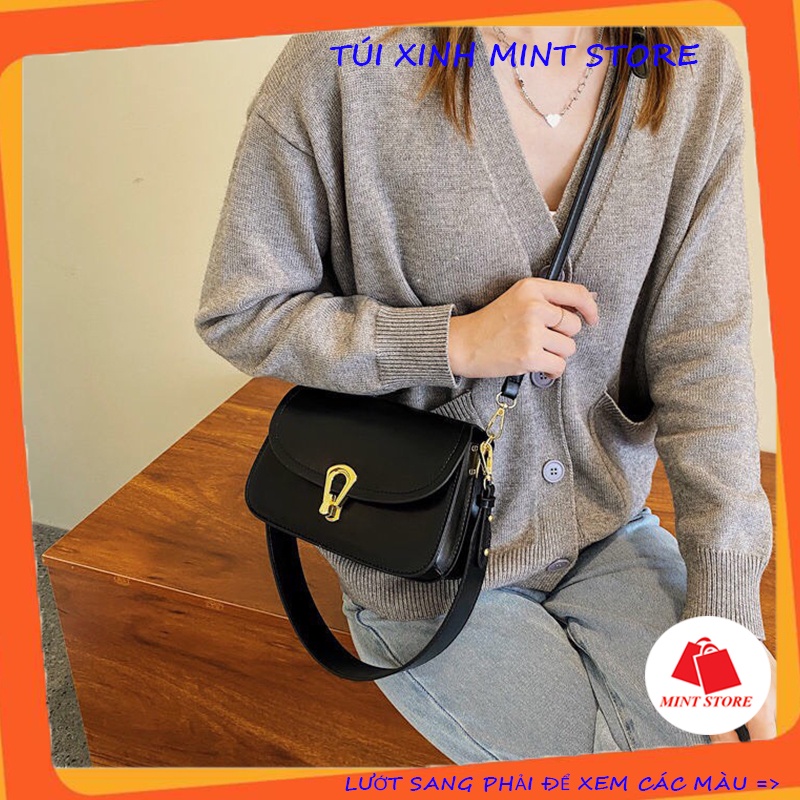 Túi đeo vai kẹp nách đeo chéo da mềm khóa giọt lệ cao cấp - Túi xinh mint store PK 396