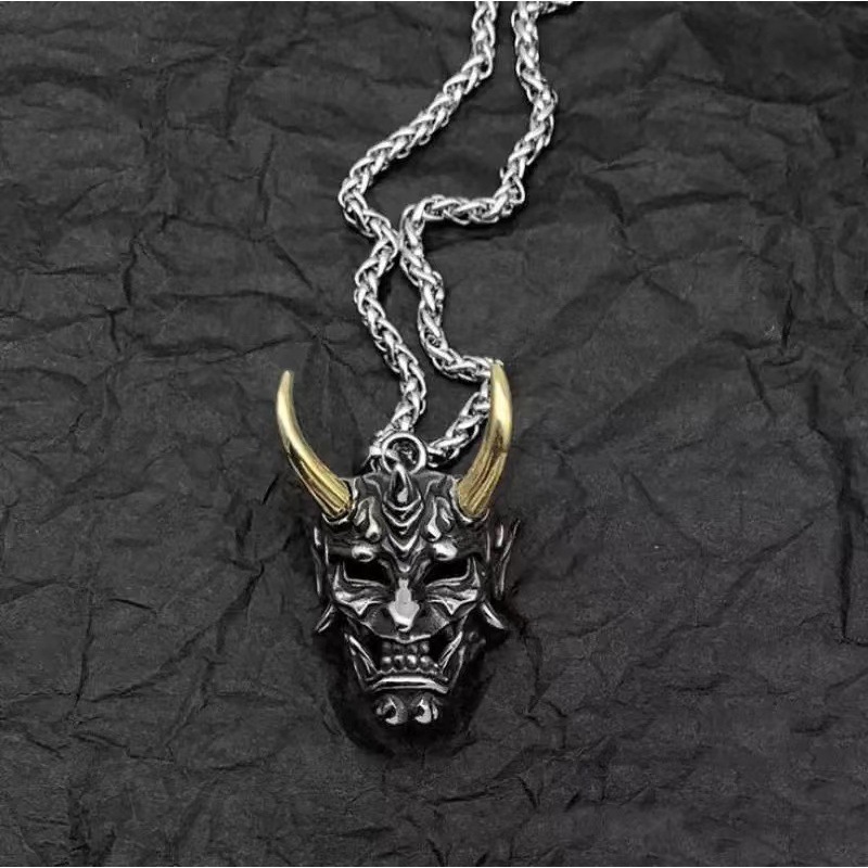 Vòng cổ Mặt Đầu Lâu Prajna Goblin Thời Trang Hip Hop Cho Nam