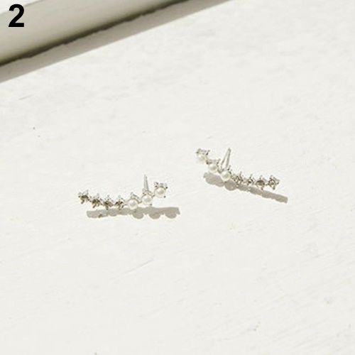 Cặp khuyên vành tai dạng que đính đá quý nhân tạo sang trọng xinh xắn dành cho nữ