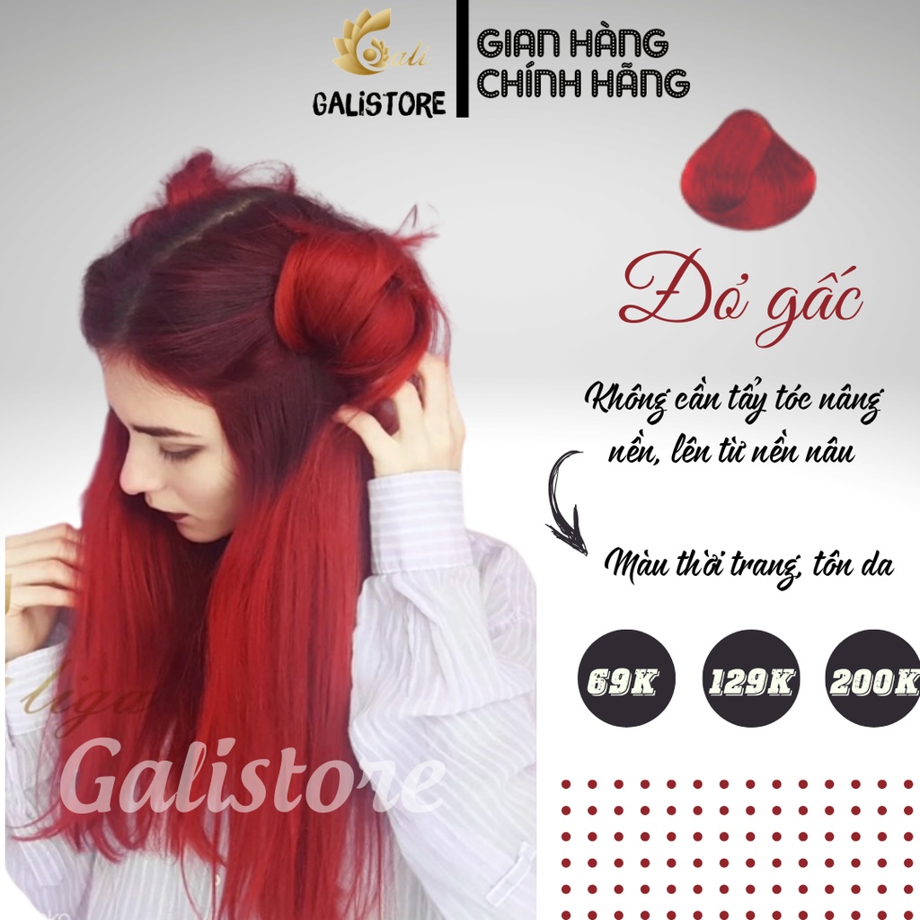 thuốc nhuộm tóc màu đỏ gấc + tặng oxy trợ dưỡng
