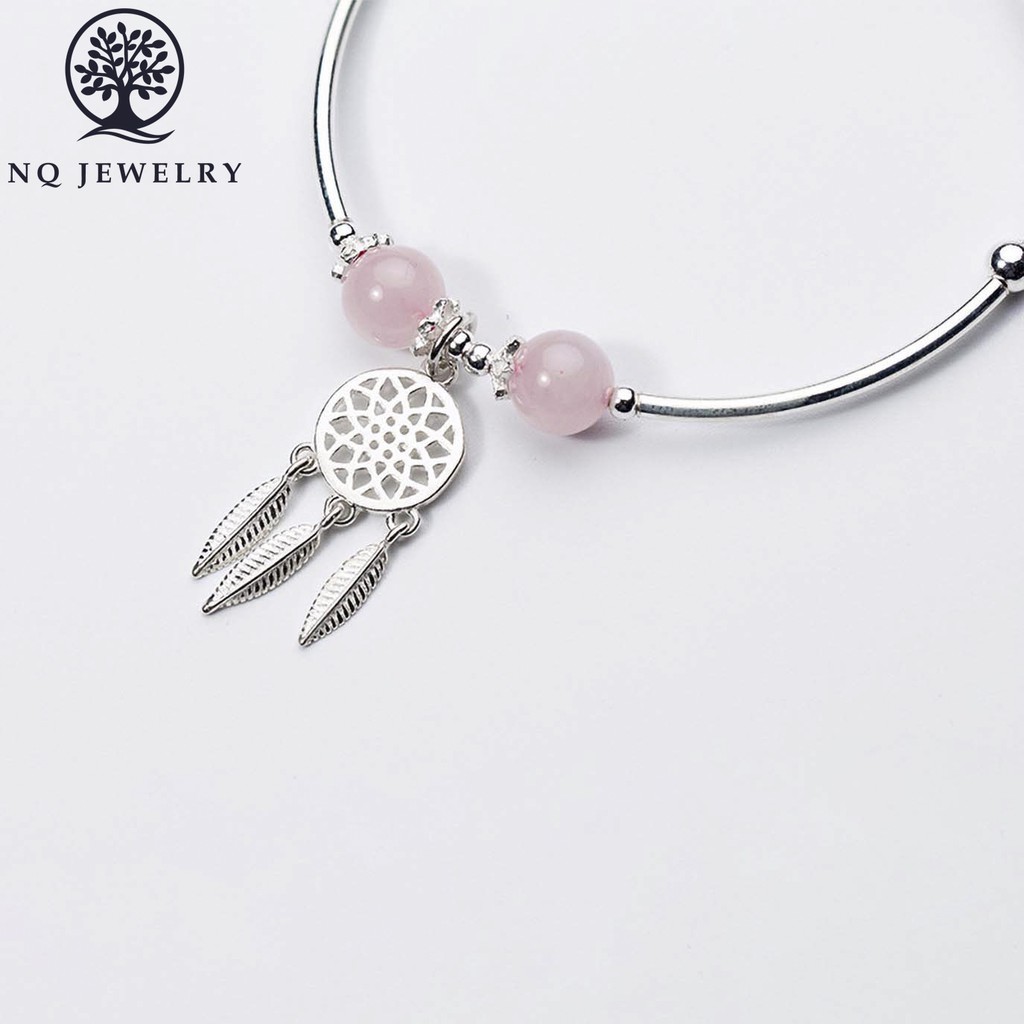 Lắc bạc phối hạt T.A hồng - NQ Jewelry