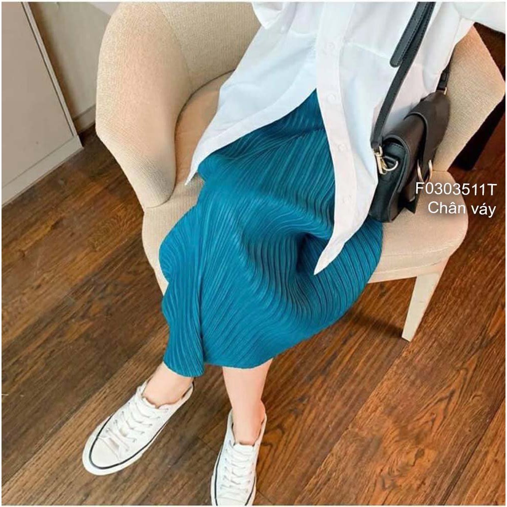 Chân váy dập ly dáng suông dài xẻ tà sau! | BigBuy360 - bigbuy360.vn