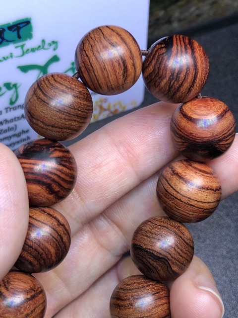 Chuỗi đeo tay Gỗ Sưa 14mm _ Fragrant Rosewood Bracelet 14mm