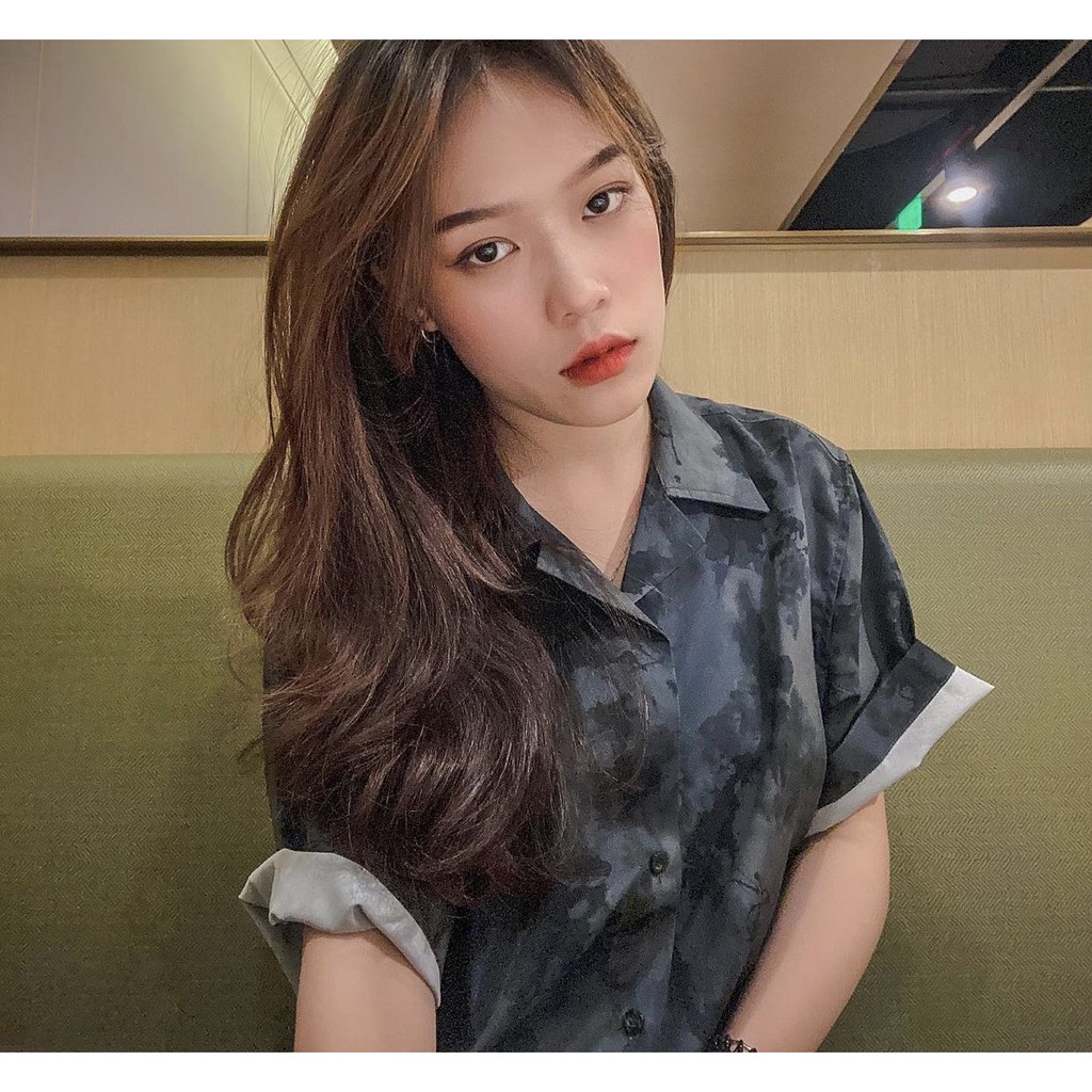 Sơ mi Họa Tiết MENDE Dark Sky Tay Ngắn Cổ Vest Thời Trang Unisex Vải Lụa Chéo | BigBuy360 - bigbuy360.vn