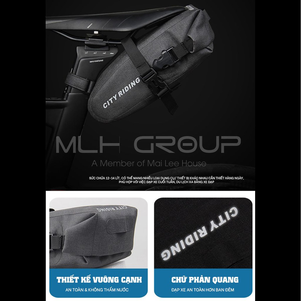 Túi Treo Gắn Dưới Cốt Yên Sau Cho Xe Đạp Thể Thao, Xe Đạp Đua, Xe Đạp Địa Hình Cỡ Lớn Chống Nước MLH