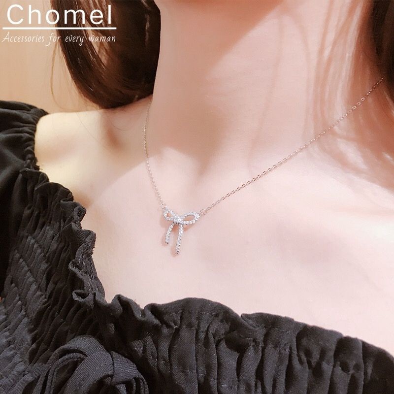 Dây Chuyền Đính Đá Zircon/Vàng Hồng/Bạc Siêu Ngắn Chống Thấm Nước Phong Cách Thời Trang Sang Trọng Cho Nữ