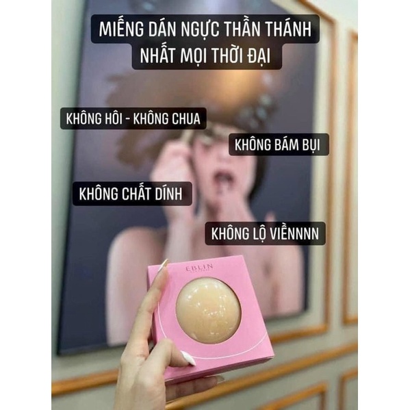 [Hàn Quốc] Miếng dán ngực silicon nhiệt tự thân EBLIN dán ti siêu mỏng ôm khít,không keo,không bám bụi