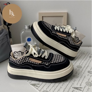 Giày thể thao nữ đế bằng bánh mì basic độn đế vải canvas bata mới hot phong cách retro ulzzang đẹp cá tính