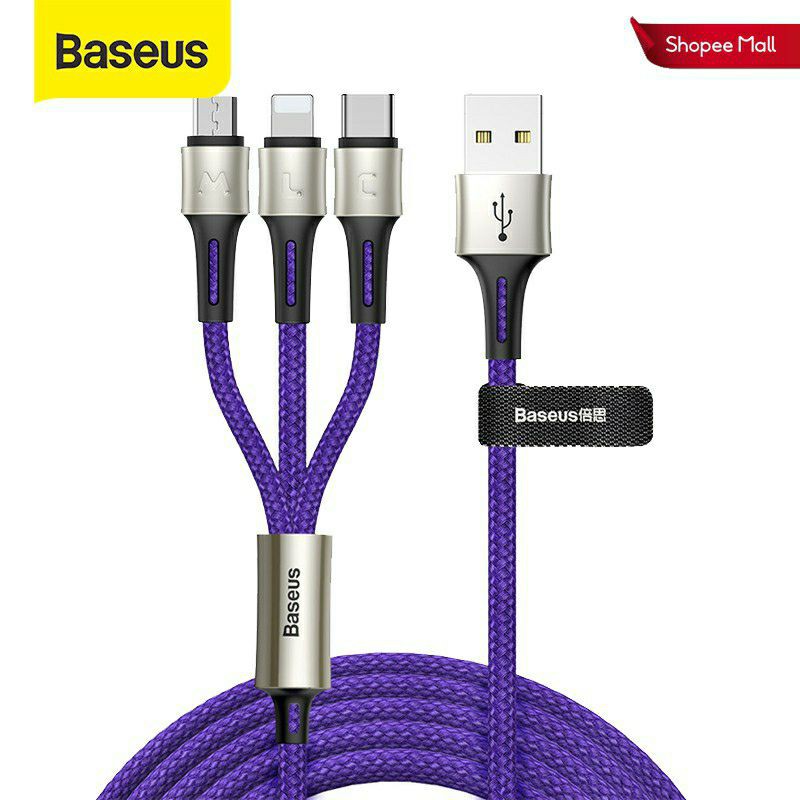 [NEW]Dây cáp sạc Baseus Type-C micro USB 3.5A 3 trong 1