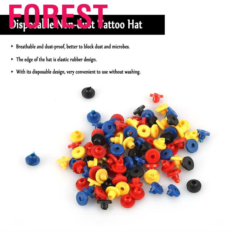 Set 100 Nút Cao Su Nhiều Màu Dùng Cho Máy Xăm Hình