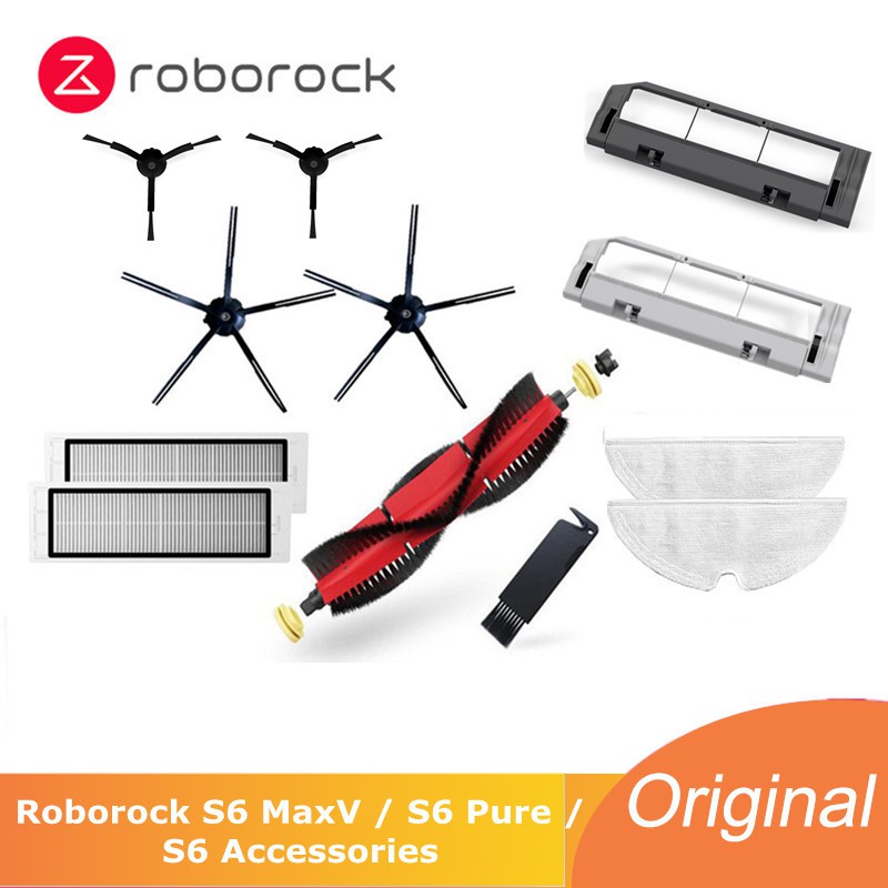 Original Roborock S6 MaxV / S6 / S5 MaxV phụ kiện đích thực + bàn chải chính có thể tháo rời + bộ lọc + vải lau