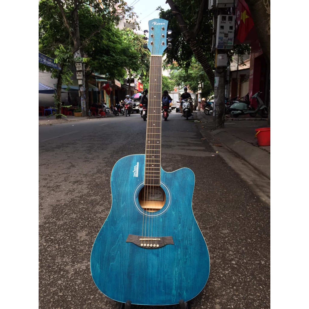 Đàn Guitar Acoustic Rosen R135 màu Xanh Chính hãng