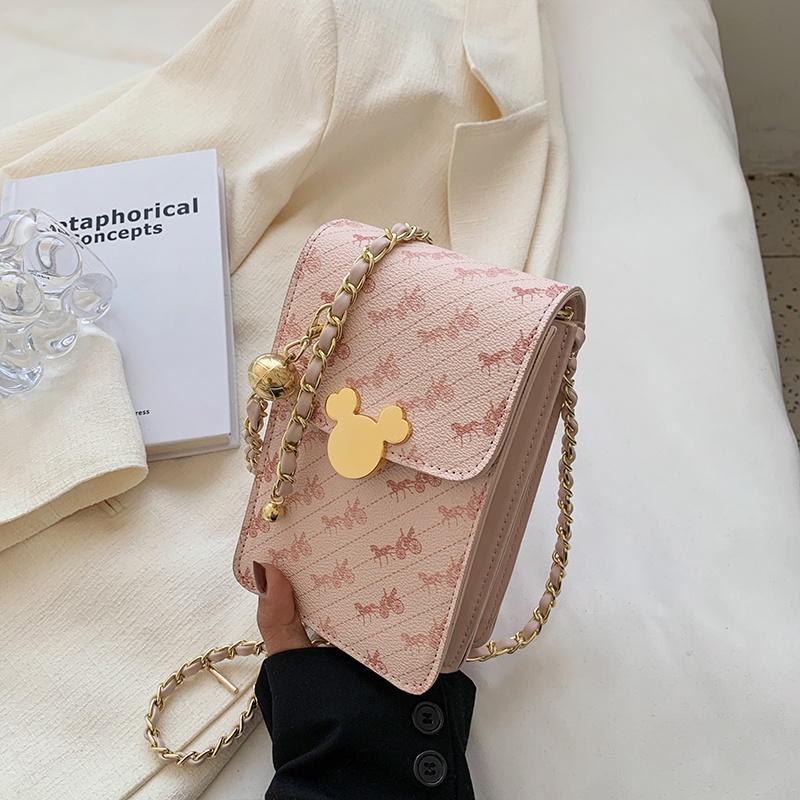 Túi đeo chéo IELGY đựng điện thoại phối dây xích thời trang cho nữ