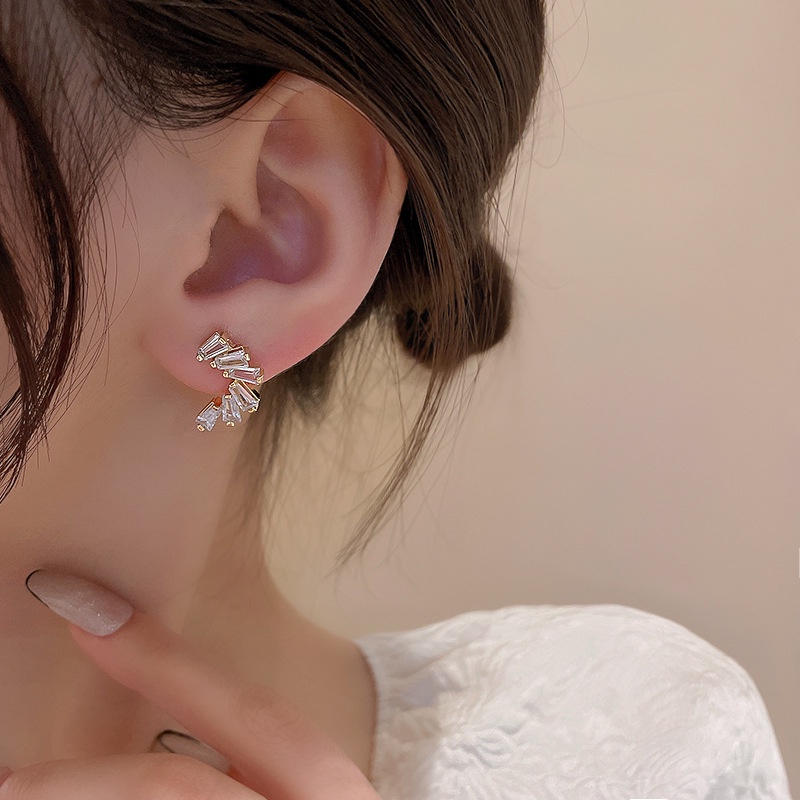 Bông Tai Đính Đá Zircon Phong Cách punk Hàn Quốc Sang Trọng Dành Cho Nữ s925 2022