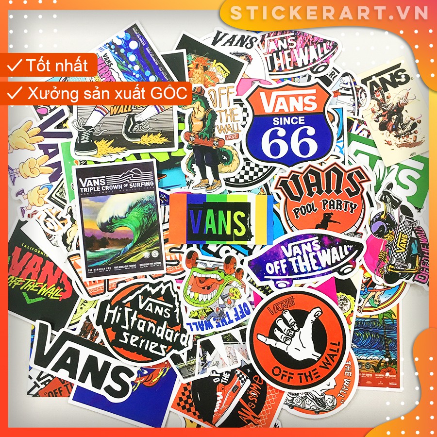 [VANS] 100 Sticker chống nước/ dán laptop vali xe mũ bảo hiểm nhà cửa ...