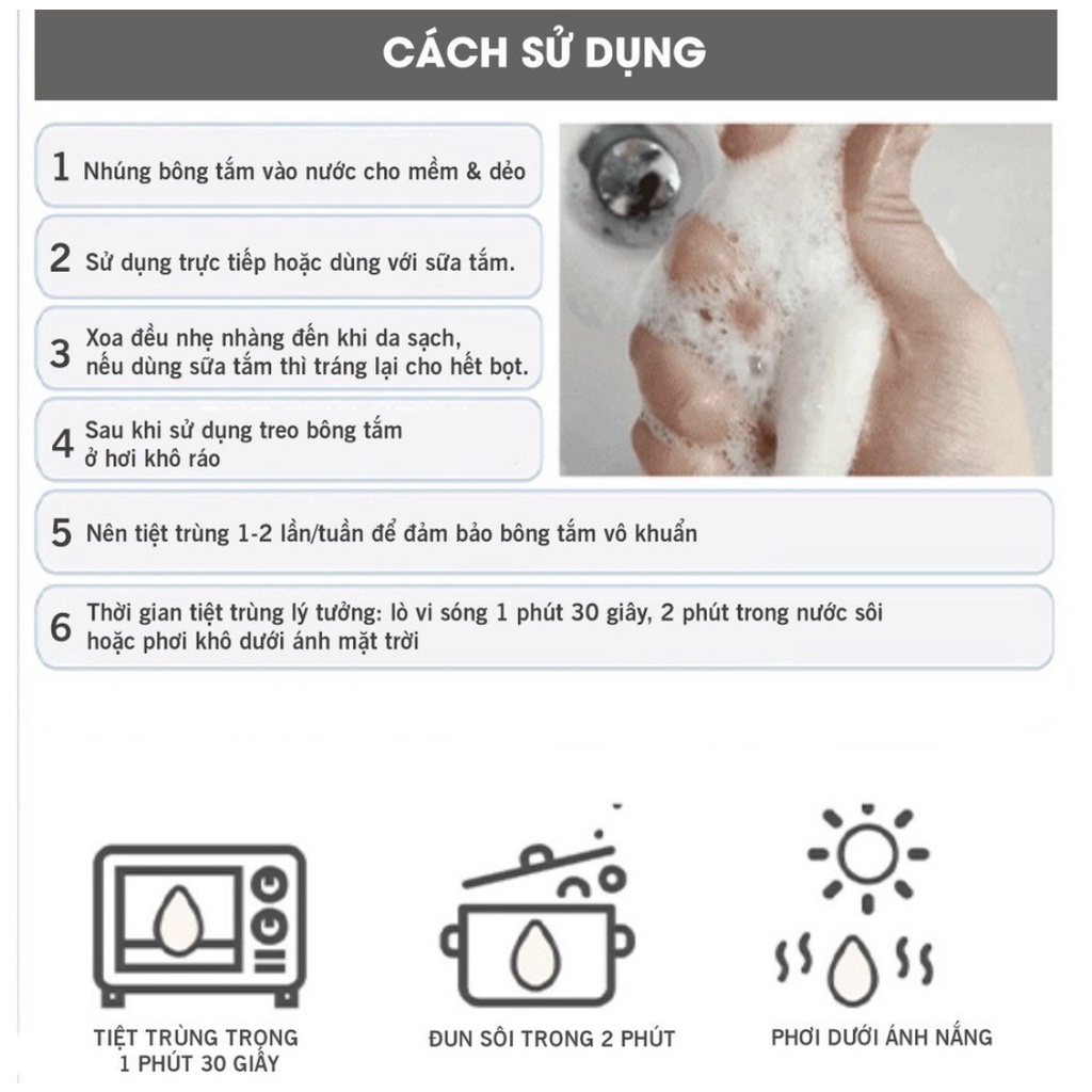 Bông tắm cho bé hữu cơ siêu mềm mại Meebee