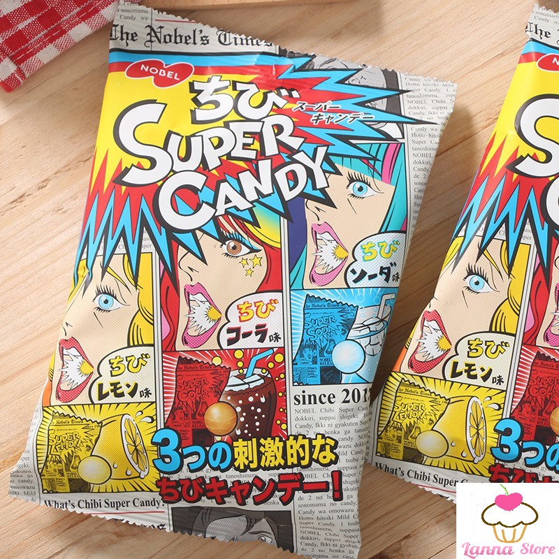 [HOT ĐỦ 3 VỊ] Kẹo siêu chua SUPER COLA /LEMON/COLA/ SUPER CANDY - Nhật Bản