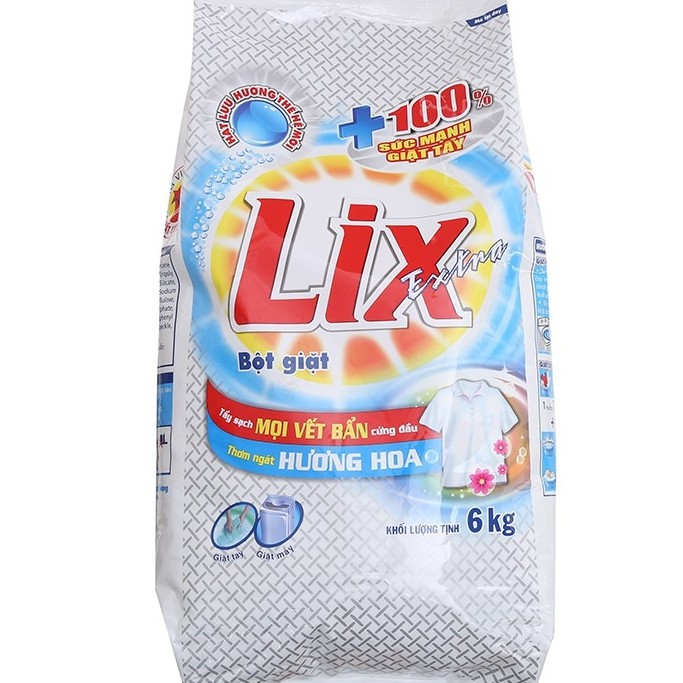 BỘT GIẶT Lix Extra Hương Hoa NEW 6kg