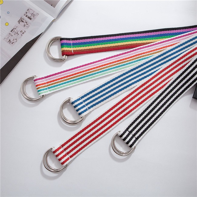 Thắt Lưng Vải Canvas Kẻ Sọc 13529s Thời Trang