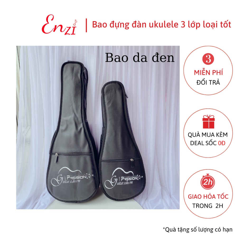 Bao đựng đàn ukulele 3 lớp chống nước nhiều màu dành cho đàn soprano, concert, tenor