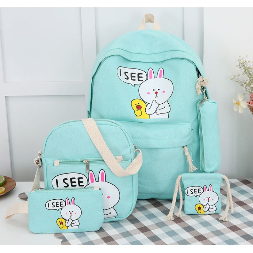 Bộ 5 Họa Tiết Balo Thỏ Cony,balo thời trang,balo xinh,balo đẹp,balo nữ,balo da,balo vải,balo teen,balo hot,balo ulzzang