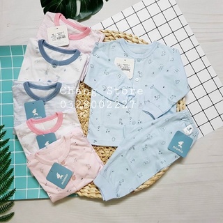Bộ tay dài sơ sinh miomio 100% cotton